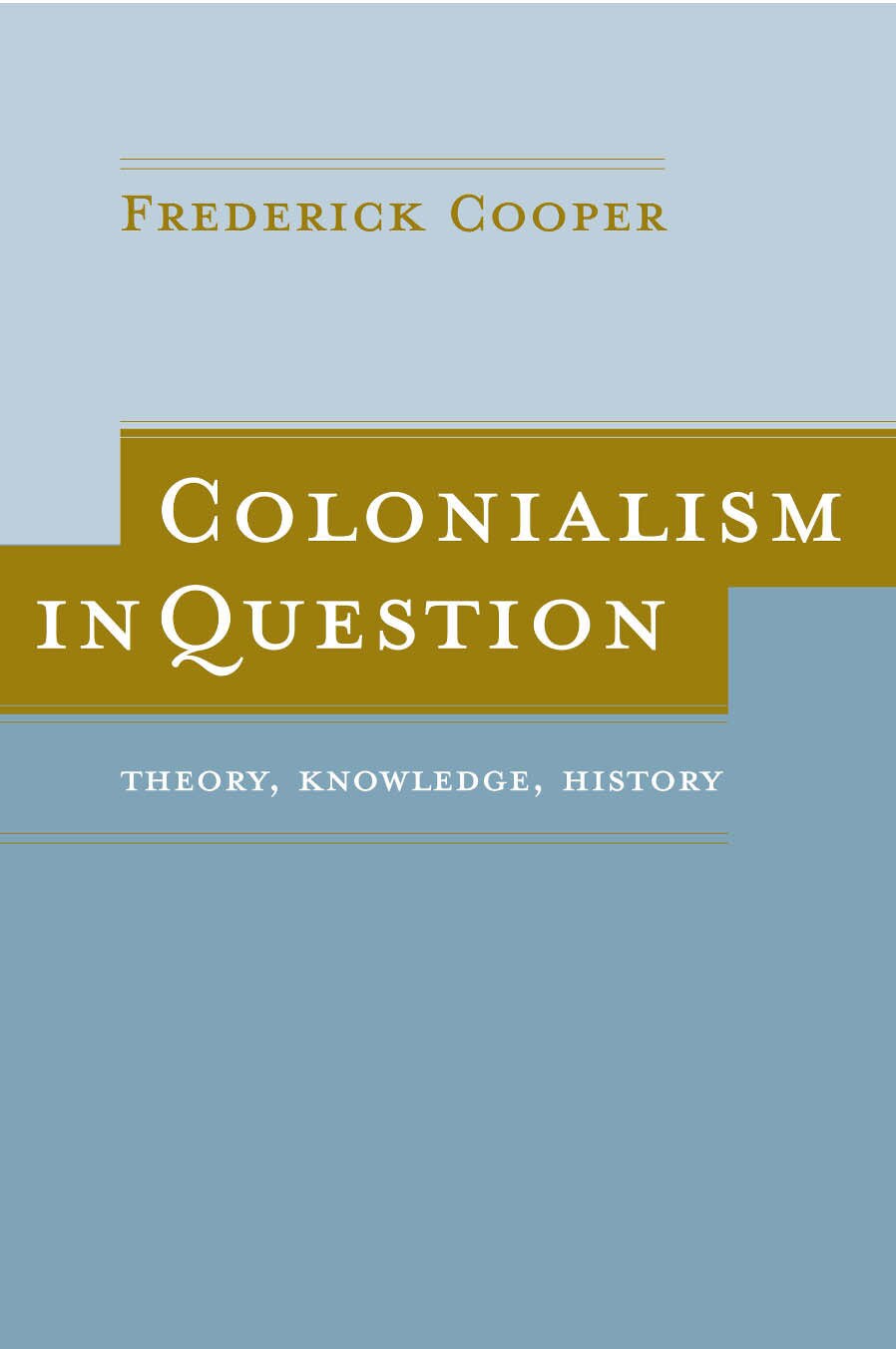 Colonialism in Question - Theory, Knowledge, History