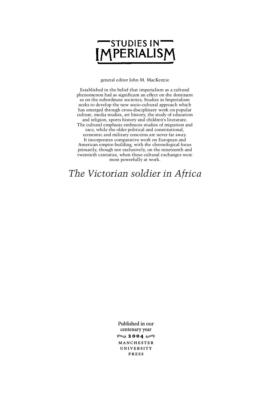 The Victorian soldier in Africa