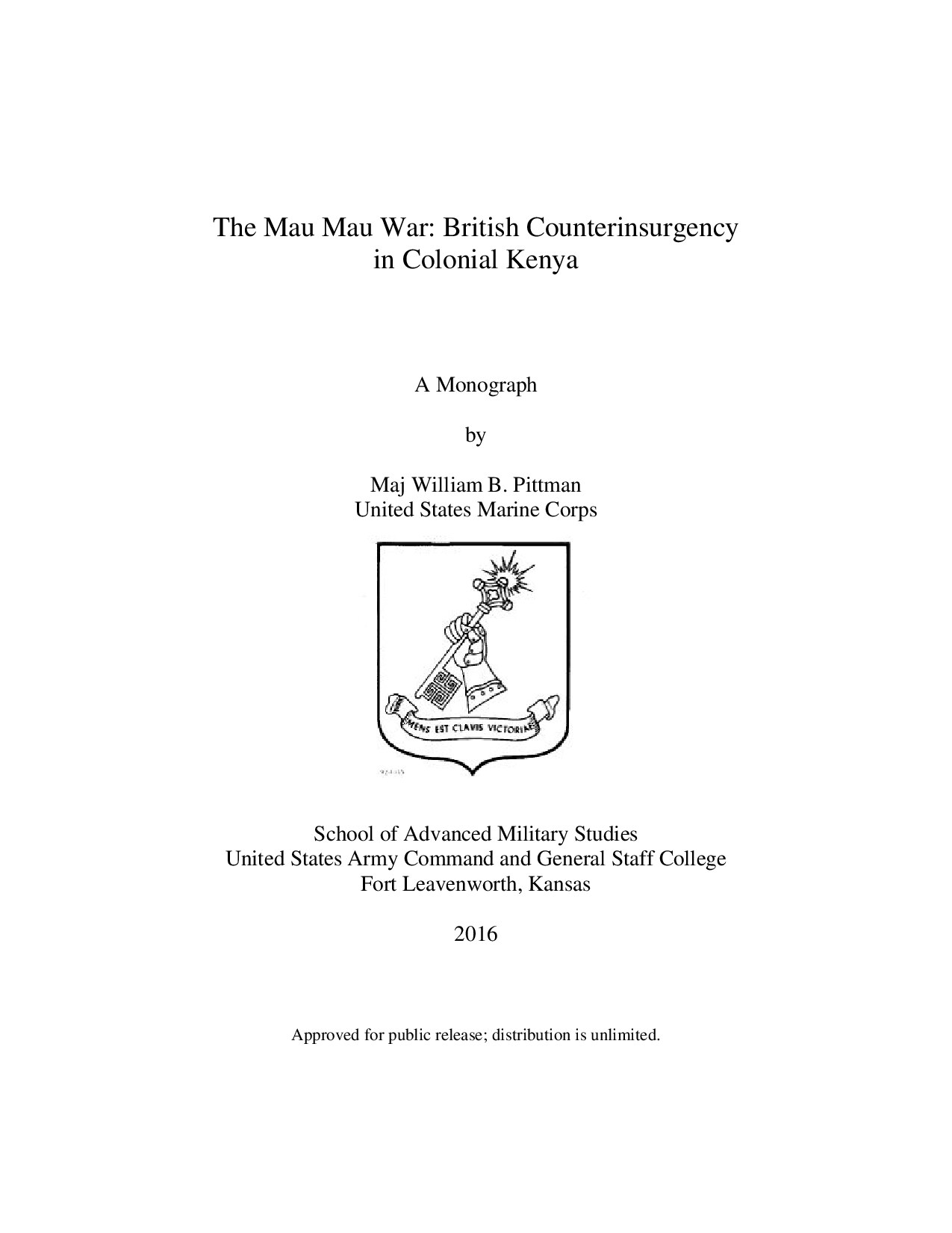 The Mau Mau War: British Counterinsurgency in Colonial Kenya