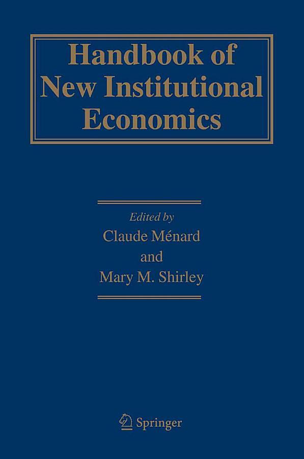 Handbook of New Institutional Economics