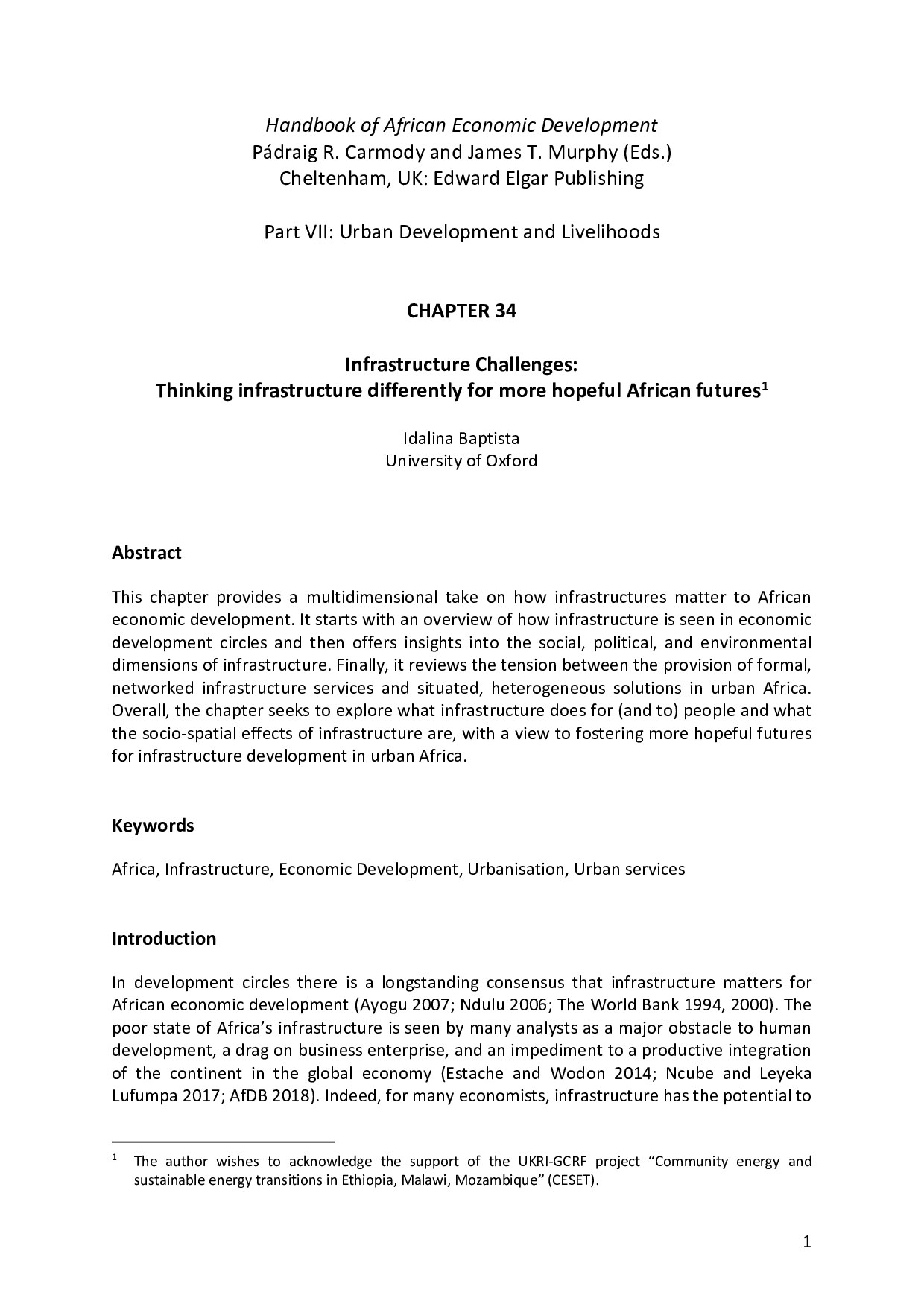 Handbook of African Economic Development