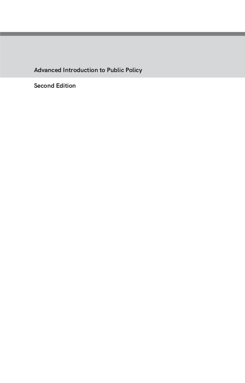Advanced Introduction to Public Policy