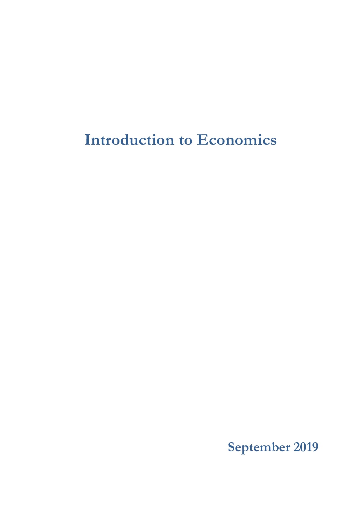 INTRODUCTION TO ECONOMICS module